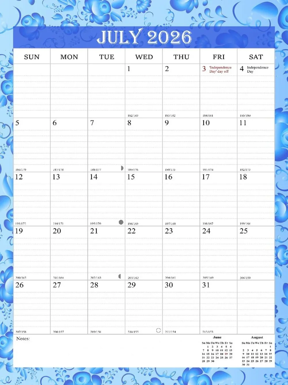 2026-2027 Wall Calendar Spiral-bound Twin-Wire Binding - 18 Months 8.5